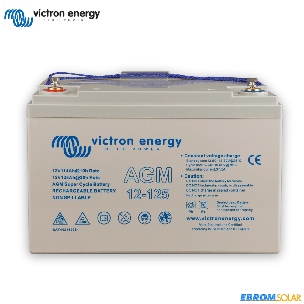 12V/125Ah AGM Super Cycle Batterie M8