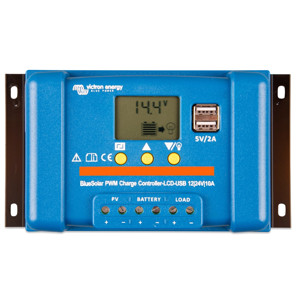 BlueSolar PWM Lade-Regler (DUO) LCD&USB - BlueSolar PWM-LCD&USB 12/24V-10A