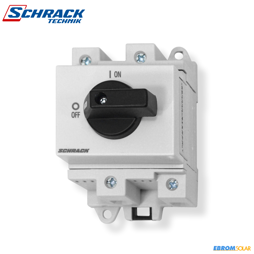 SCHRACK Hauptschalter 2 pol. 32A, 600VDC, Reiheneinbau