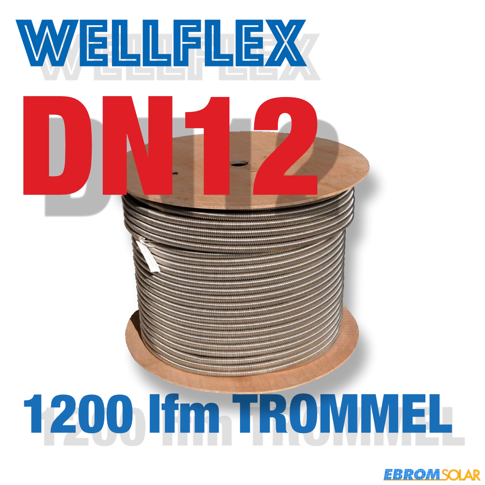 Weitgewelltes Edelstahlwellrohr DN12