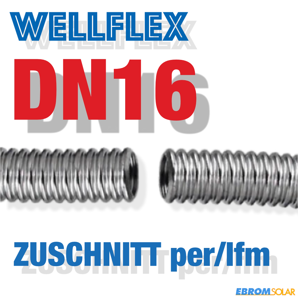 DN16 Weitgewelltes Edelstahlwellrohr (Aisi 316L, V4A, Nirosta 4404)