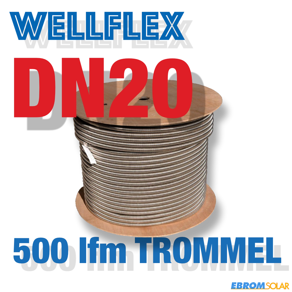 500 m-Trommel weitgewelltes Edelstahlwellrohr DN20