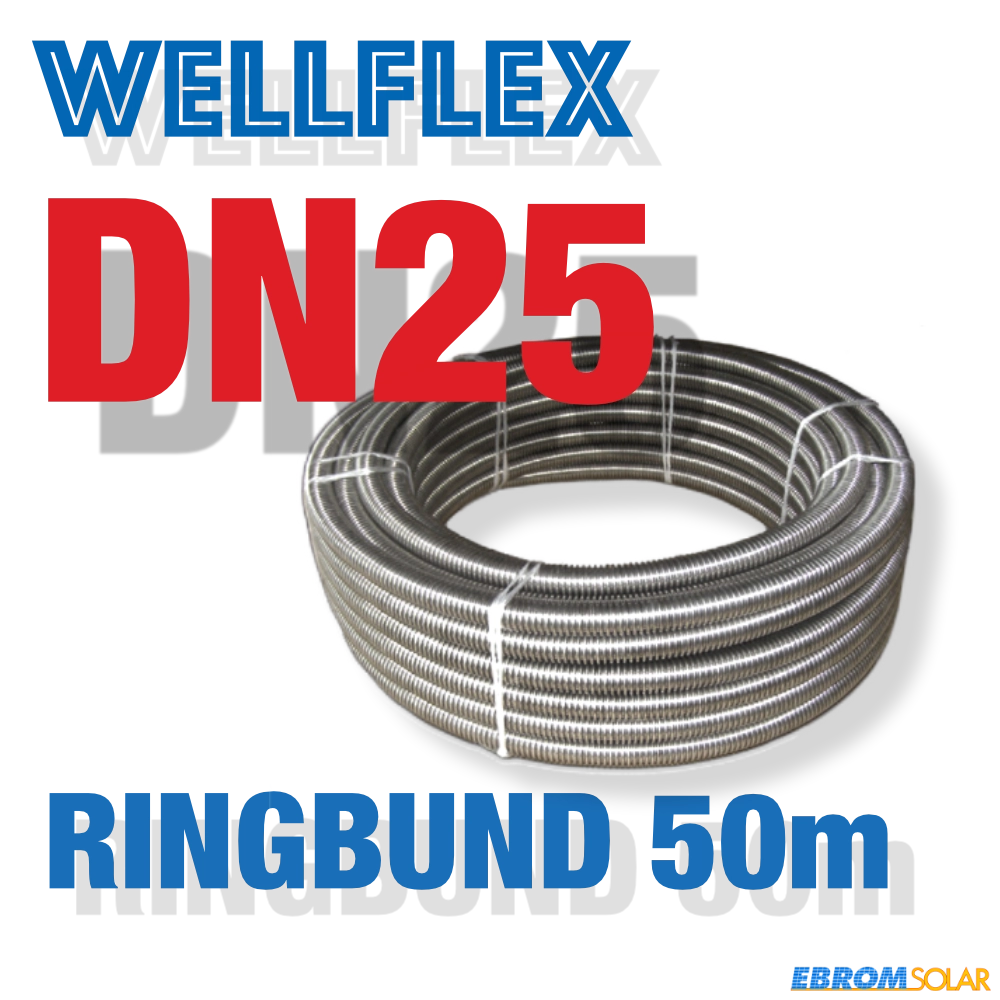 Weitgewelltes Edelstahlwellrohr DN25 50lfm