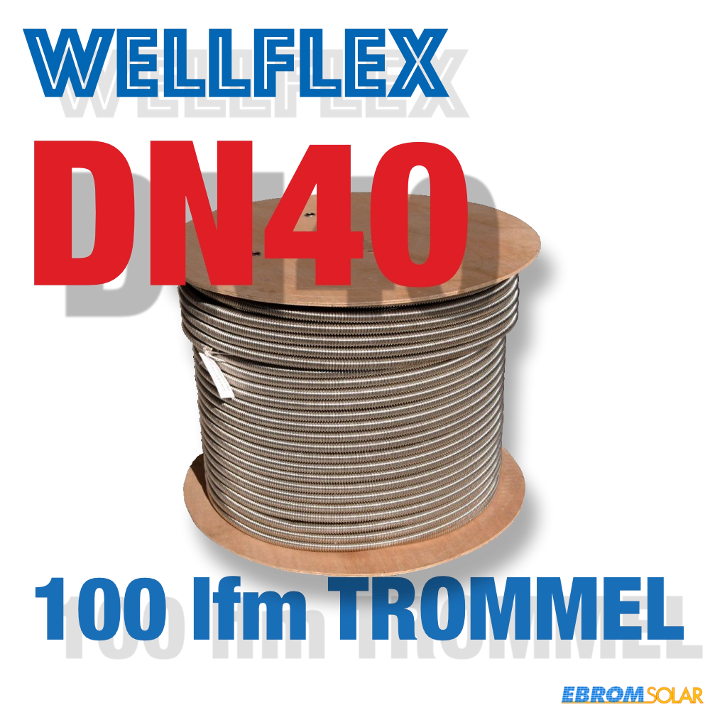 Weitgewelltes Edelstahlwellrohr DN40 Trommel 100lfm