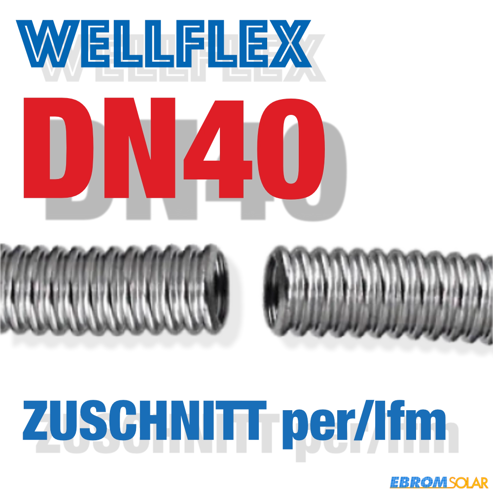 Weitgewelltes Edelstahlwellrohr DN40 ZUSCHNITT