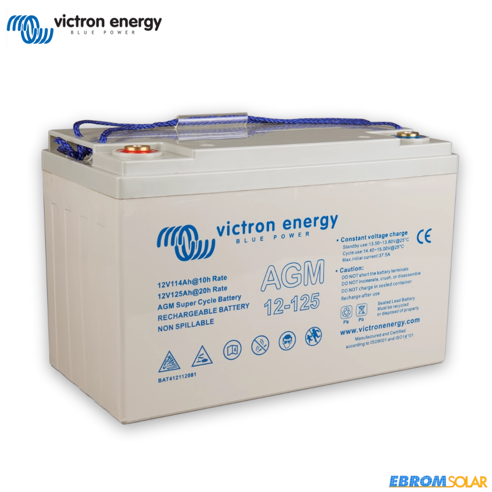 12V/125Ah AGM Super Cycle Batterie M8