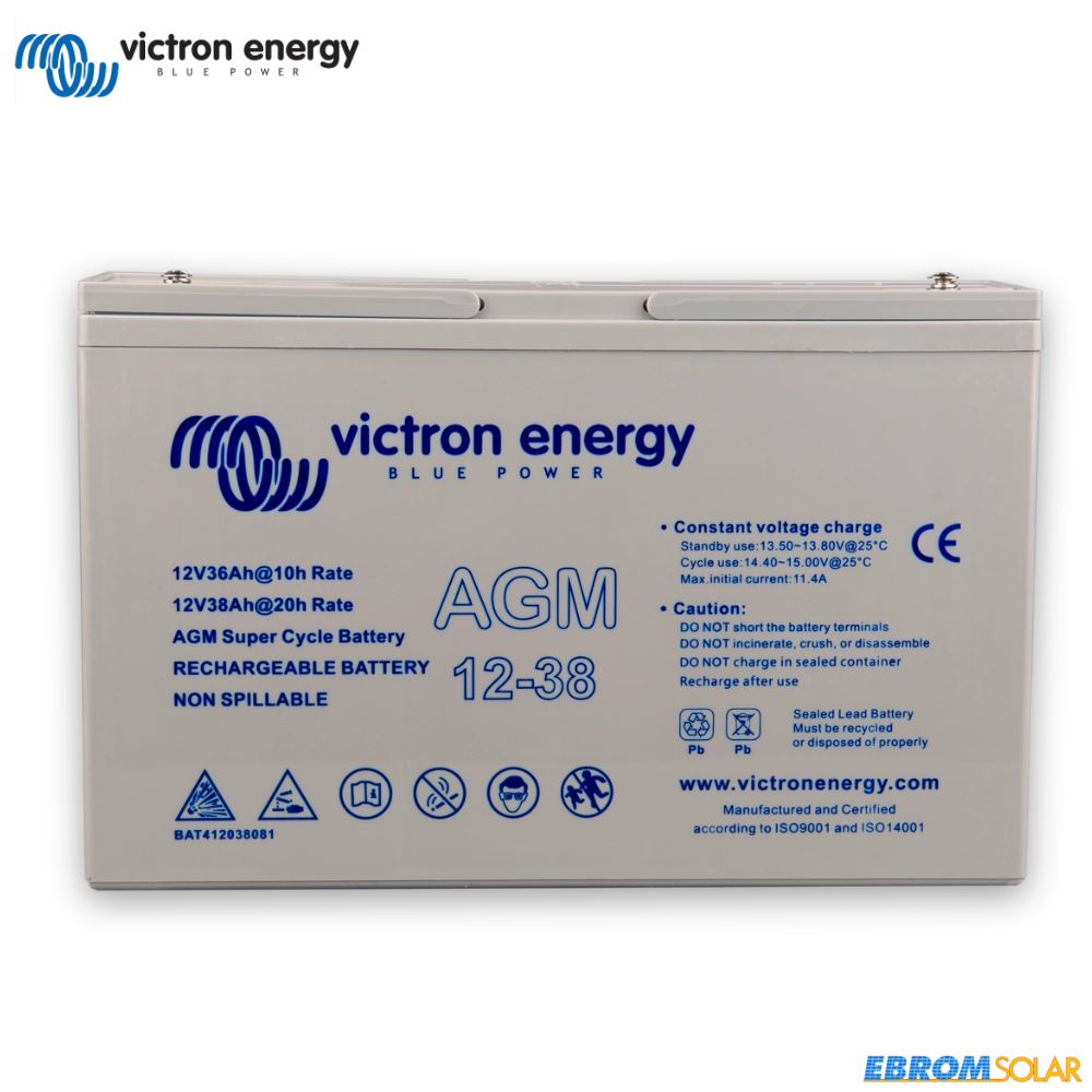 12V/15Ah AGM Super Cycle Batterie Faston-tab 6.3x0.8 mm