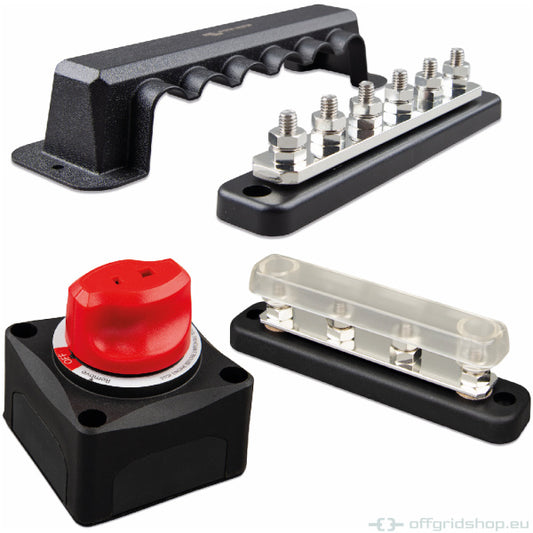 Busbars & Batterie-Hauptschalter - Dual Terminal Stud M8-linked set (1 red/1 black)