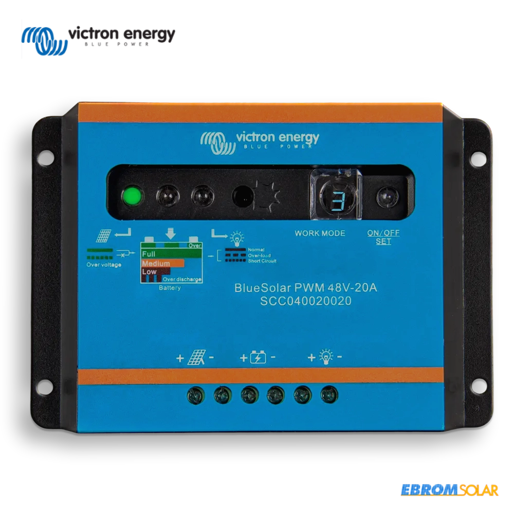 BlueSolarPWM LightChargeController 20A Front