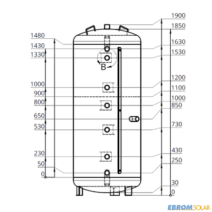 ASOTEC TWINTHERM 750 Technische zeichnung