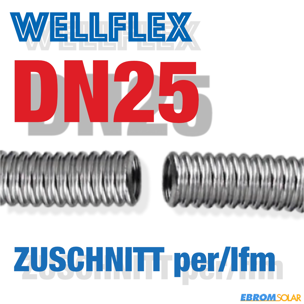 Weitgewelltes Edelstahlrohr DN25 Zuschnitt