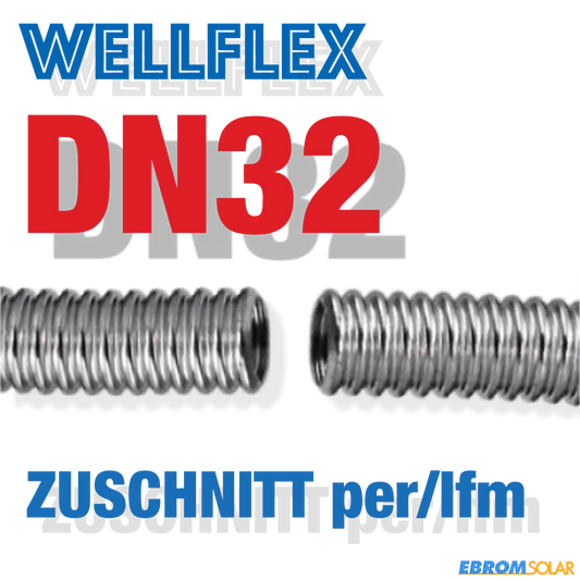 Weitgewelltes Edelstahlwellrohr DN32 Zuschnitt