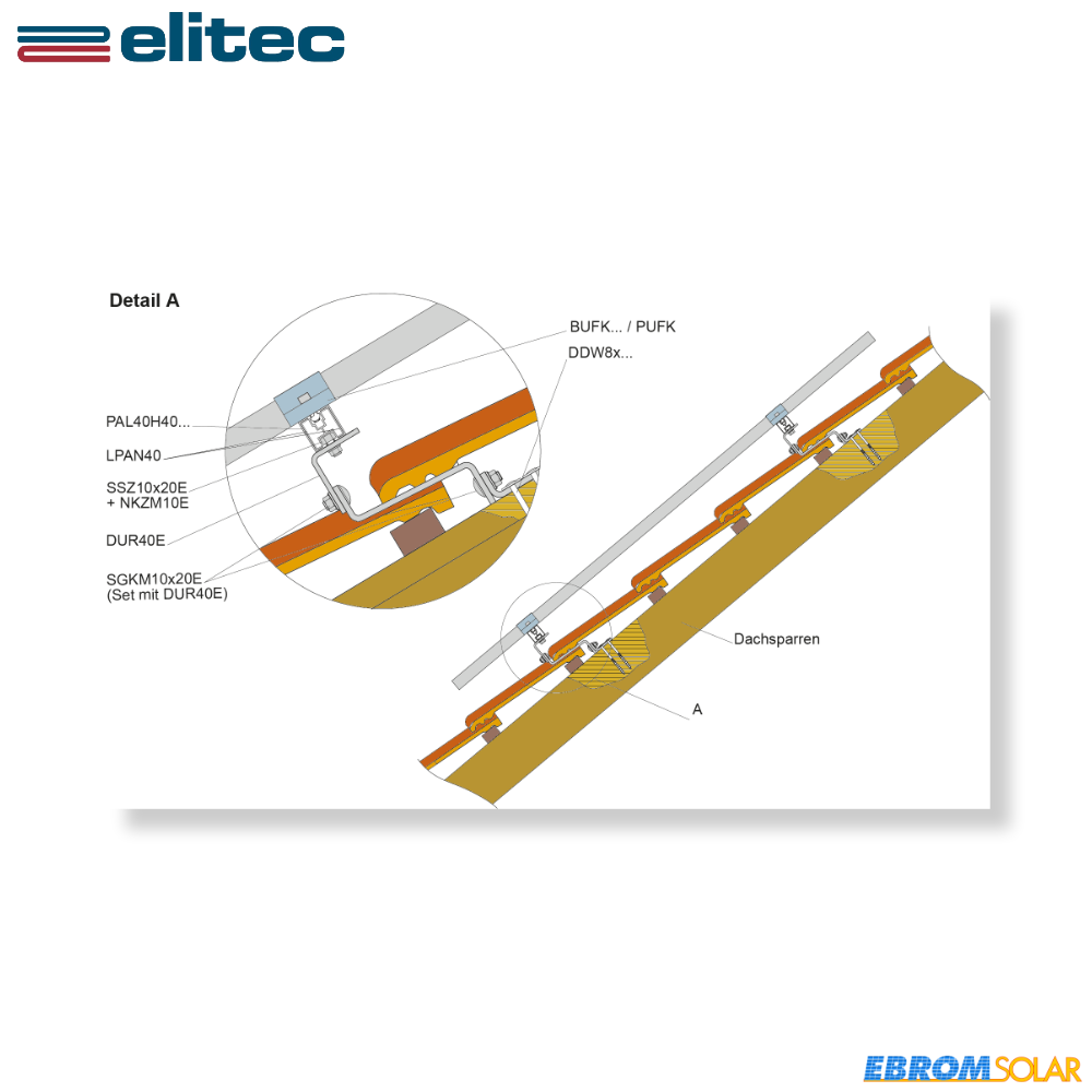 BUFK35 Seitenhalter "click" für PV-Modul H=35mm Aluminium